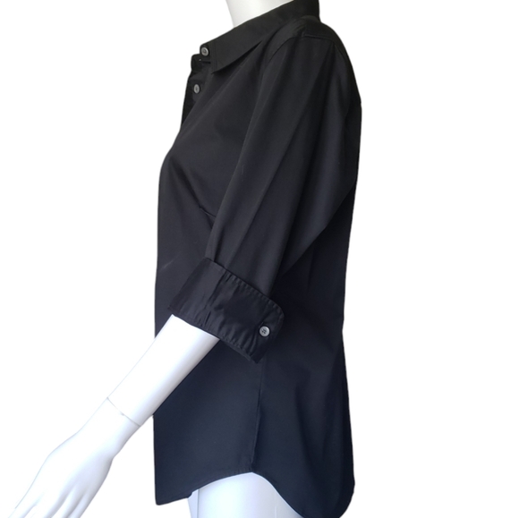 Bitten By Sarah Jessica Black Button Down Collared Shirt Women’s Size XL - Picture 6 of 10